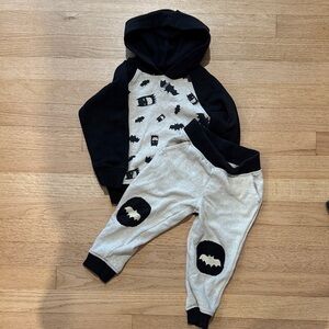 Batman Black and Gray Joggers with Bat Print
